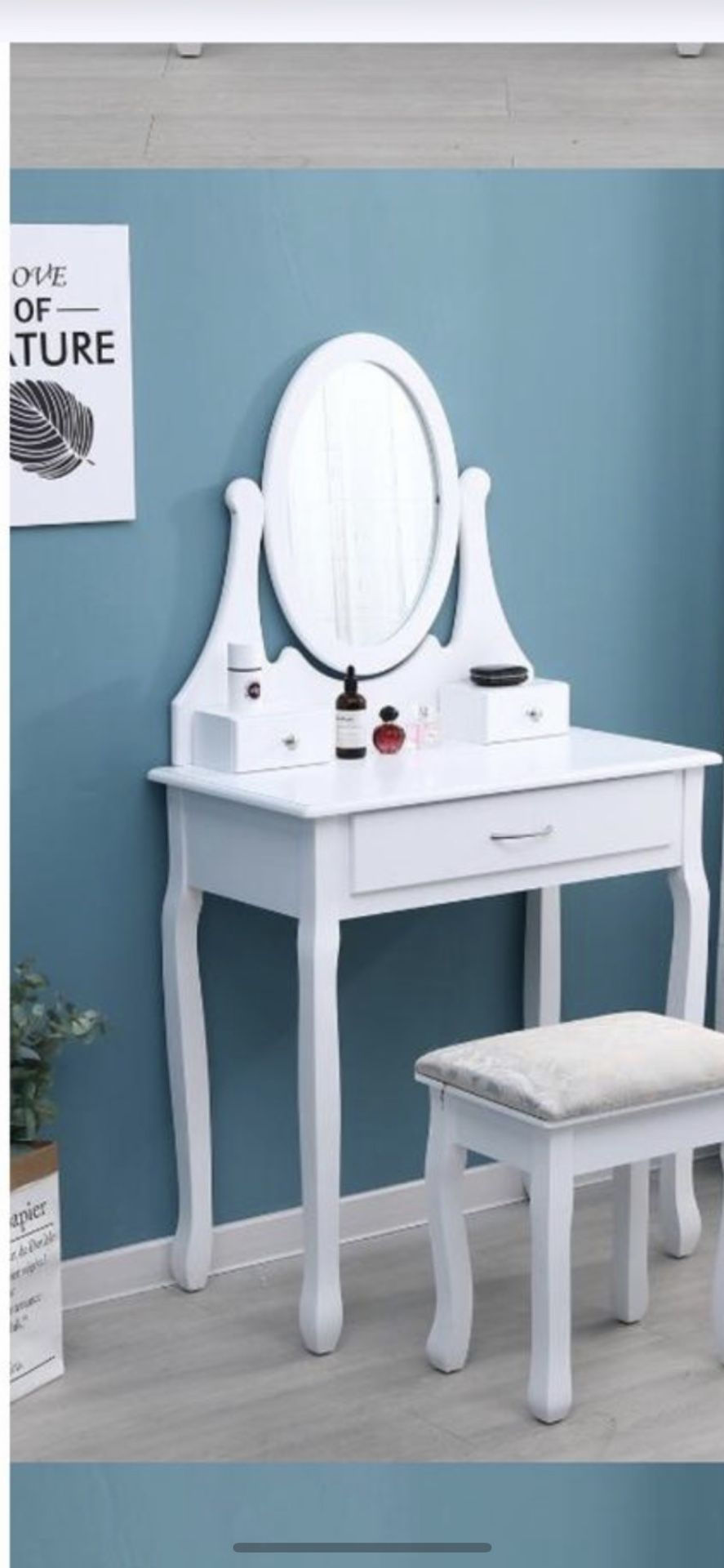 Makeup make up vanity table with mirror Luxury Contemporary design furniture with Chair