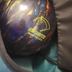 MAXIM Bowling Ball Multi Color  #used Once! & Green Bowling BAG $65 OBO