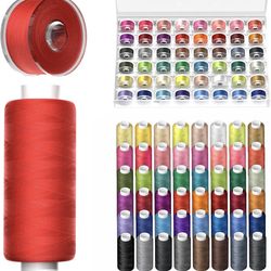 New-96Pcs Professional Sewing Thread Kit, 48 Colors 400 Yards/Spool, [Top Durability with 4-Ply Tight-Twist] AAA-Grade Polyester Thread with Prewound 