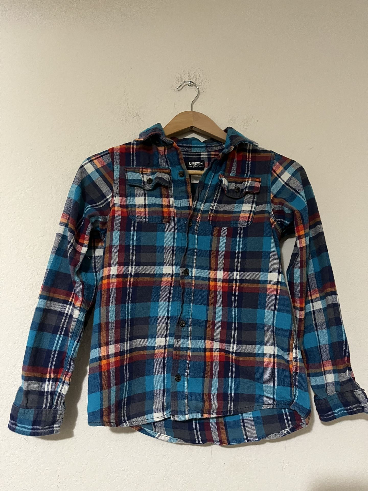 Boys Oshkosh Plaid Shirt Size 14