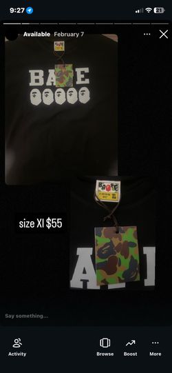 bape shirt size xl fits like a m/L