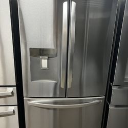 NEW OPEN BOX LG FRENCH STYLE STAINLESS STEEL REFRIGERATOR 