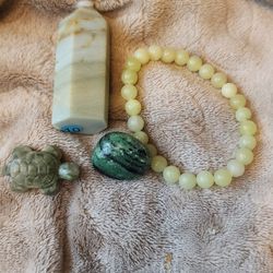 Green Crystal Bundle Jade,  Prehnite , Zoizite 