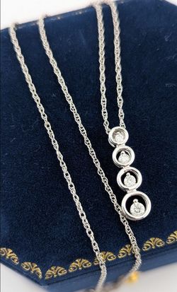 14K White Gold Graduated Natural Diamond Necklace 💎✨.