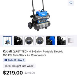 Kobalt Quiet tech 4.3 Gal 150 Max Psi Air Compressor