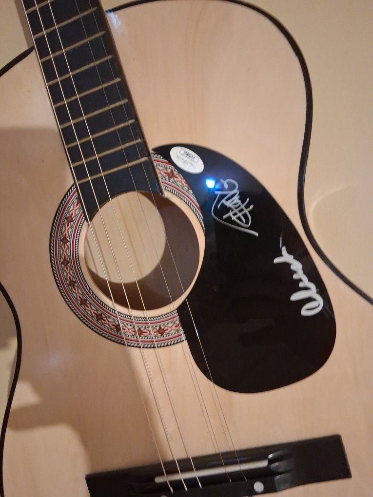 Autographed Cheech And Chong Acoustic Guitar