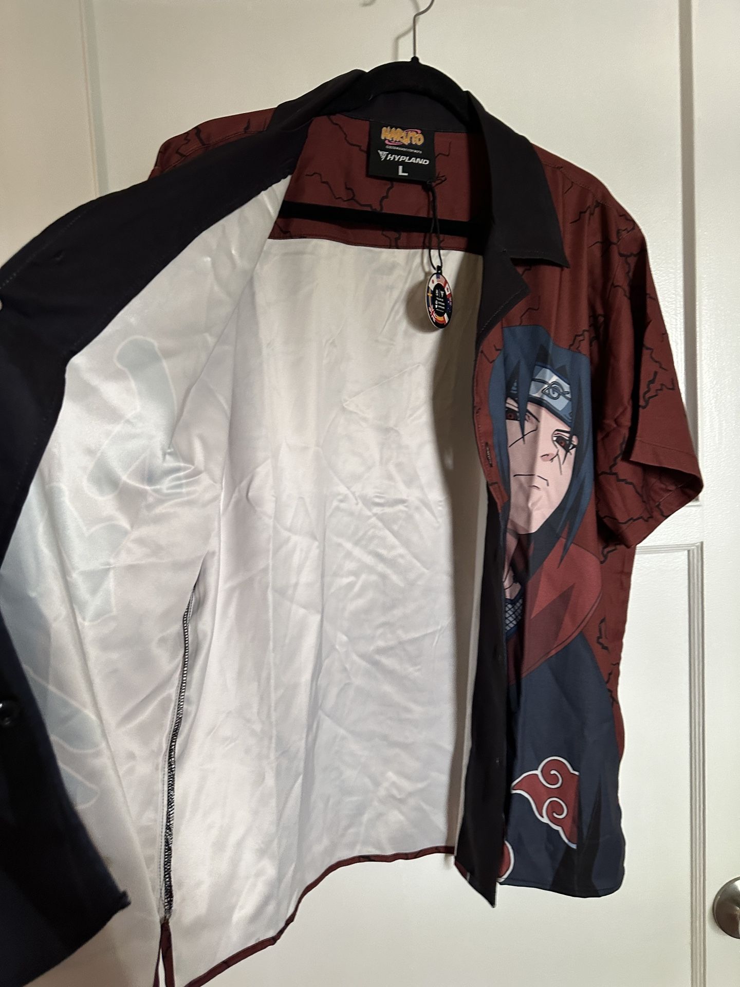 Hypland Anime Naruto Button Down Collared Shirt Large
