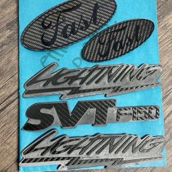 Ford Lightning / Harley Carbon Fiber Badges / Emblems 