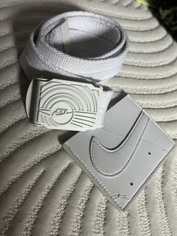 NIKE AIR FORCE 1 CARD WALLET SOLID WHITE & BELT SET bundle open box AF1 fazo