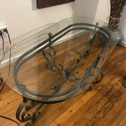 Glass Coffee Table Metal Frame 