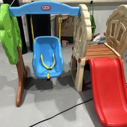 Little Tikes Hide and Seek Climber and Swing Playset, for Ages 3+, Multi-Color
