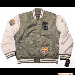 GUESS Mens Medium Tyler Varsity Bomber Jacket NWT
