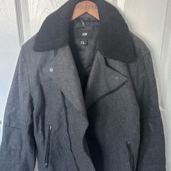 Grey Men’s H&M Wool Motorcycle Jacket 