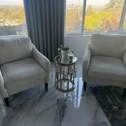 Ivory Modern Look 2 Accent Chairs 