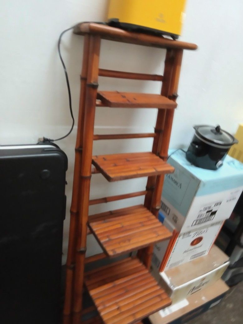 Bamboo Ladder Shelf