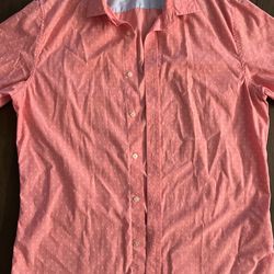 Men L Dress Shirt Banana Republic Luxe Stretch Poplin Slim Fit