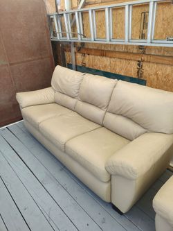 Leather sofa loveseat recliner set