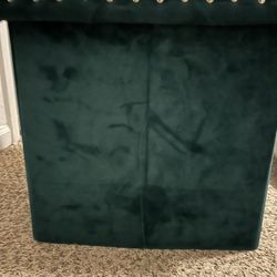 Emerald Green Velvet Ottoman 