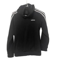 Adidas Women Hoodie Black Small Sweatshirt Pullover Long Sleeve Fleece Athletic