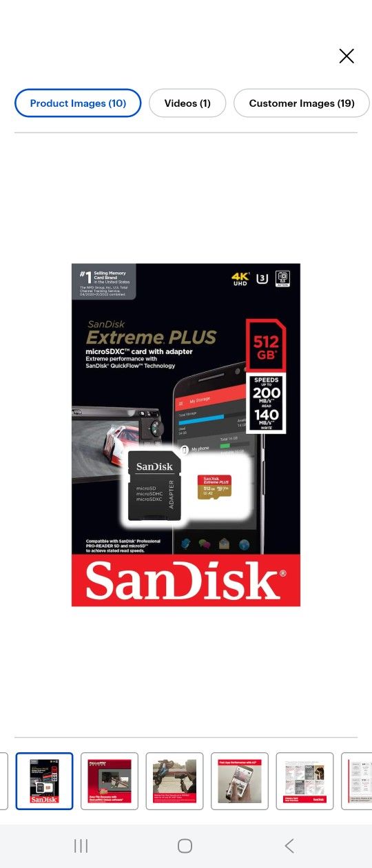 SanDisk EXTREME PLUS 512GB MicroSDXC 