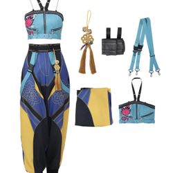 New In Package Kpop Demon Hunters Anime  Cosplay ZOEY Costume Dance Group Performance Outfit Party Set Women (X-Small)