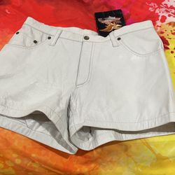JAMIN WHITE LEATHER SHORTS