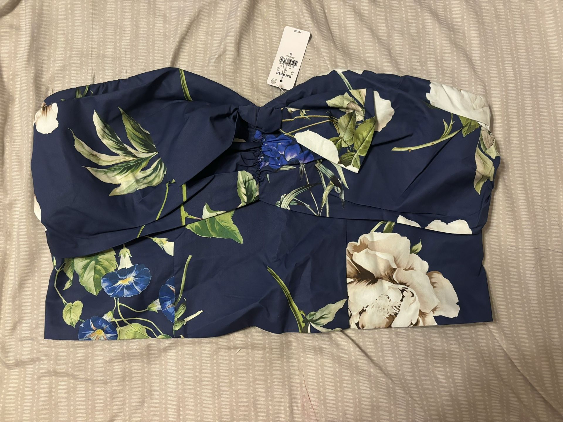 Floral Strapless Corset Tube Top