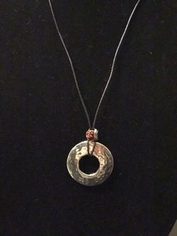 Pendant and leather cord necklace