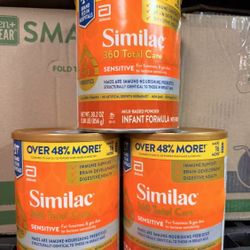 3 Cans Of Similac 360 total care sensitive formula 30.2oz