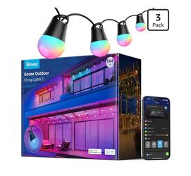 Govee Smart Outdoor String Lights 2, 144ft RGBIC Patio Lights with 45 Bulbs IP65 Waterproof,47 modes