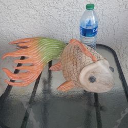 Beach Wood Koi Fish 70s