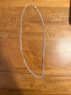 Silver curb chain necklace