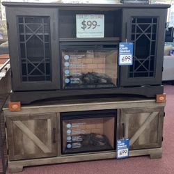 💥HUGE Blowout Furniture Sale!💥 Brand New TV Entertainment Stand W/ Fireplace! $50 Down Takes It Home Today!