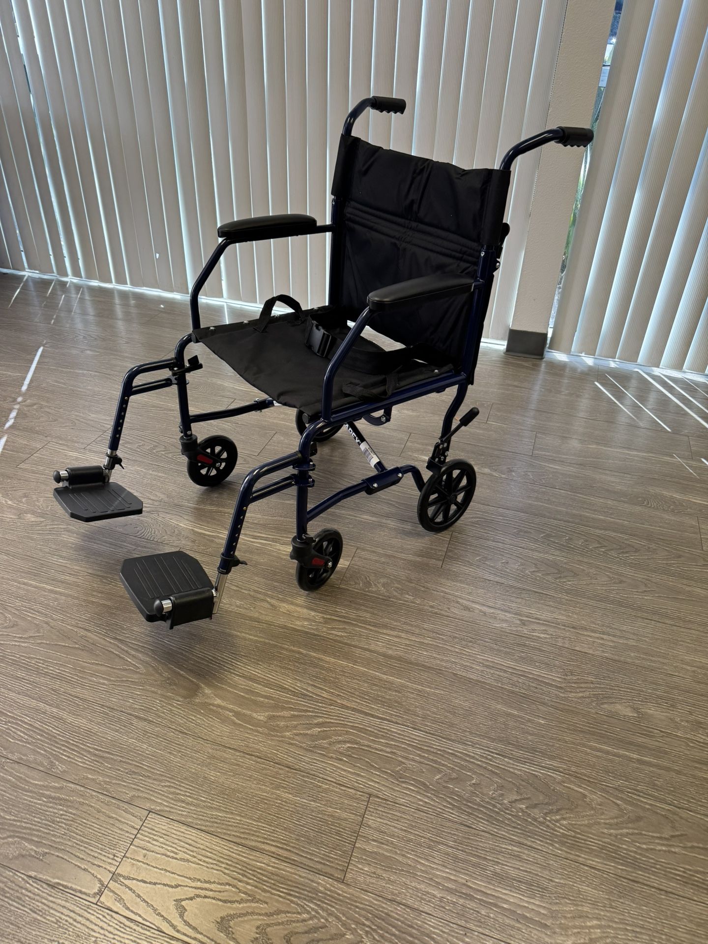 New - Carex Lightweight Transport Wheelchair - Folds Compact For Travel Or Storage