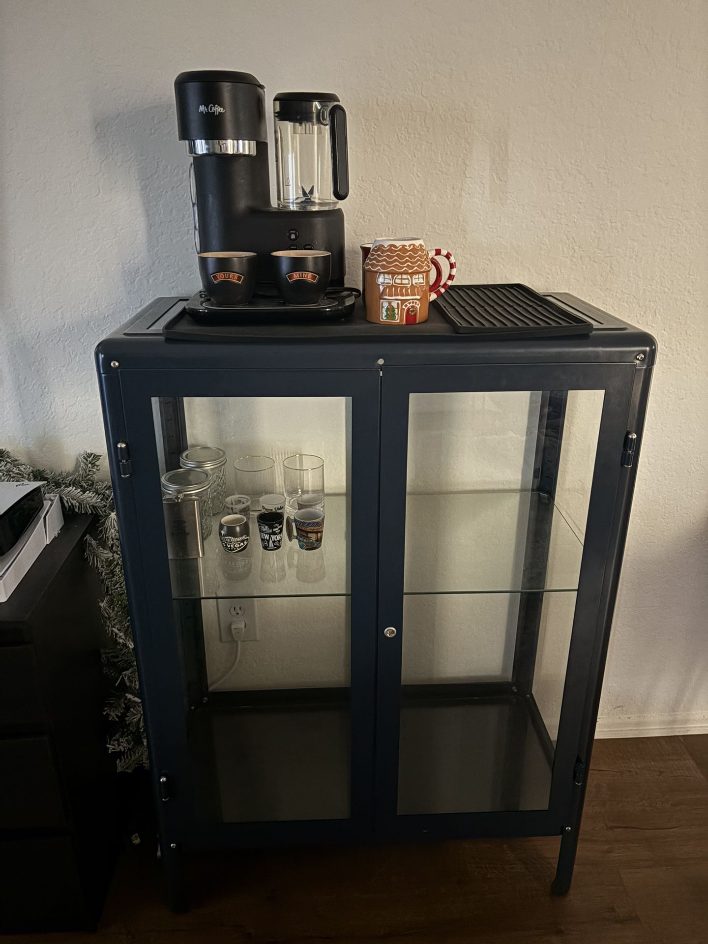 Navy blue IKEA storage