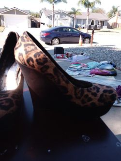 Cheetah print wedges