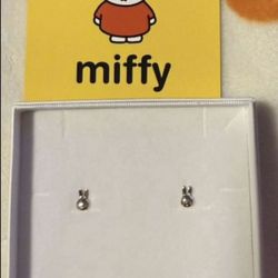 Sterling Silver Miffy Stud Earrings Brand New 