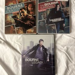 Bourne Identity, Bourne Supremacy And Bourne Legacy Steelbook Blu Ray Movies