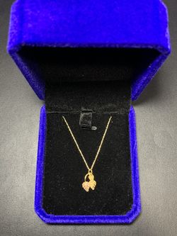 10k gold leaf necklace