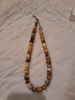 Brecciated mookite beaded necklace