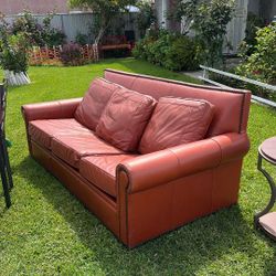 Leather Sofa And Side Tables