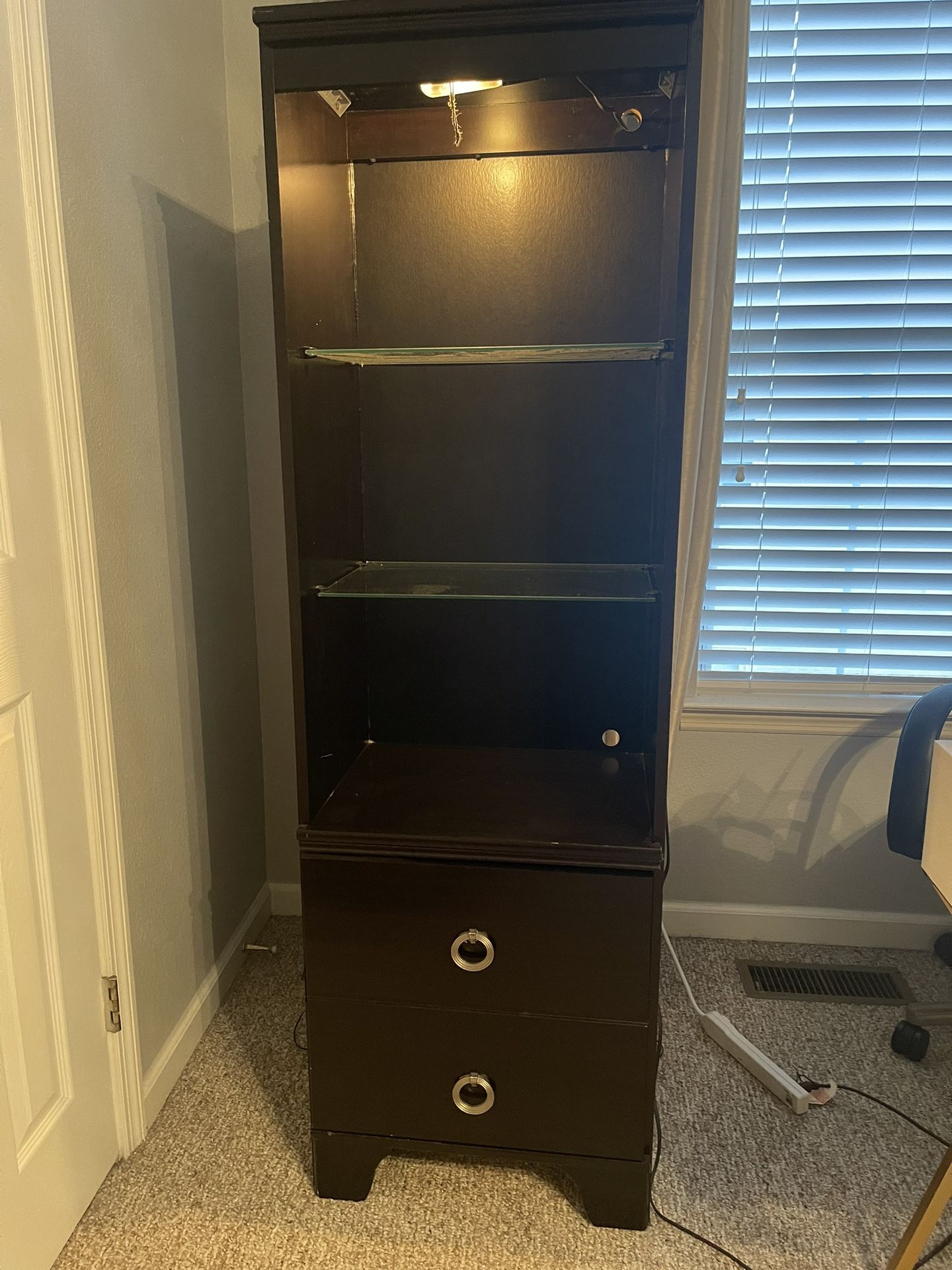 Lighted Accent Shelf w/ Cabinet