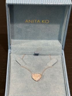 Gold diamond heart pendant and chain Anita Ko
