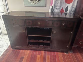 Solid Wood Wine Rack Pantry Storage Cabinet