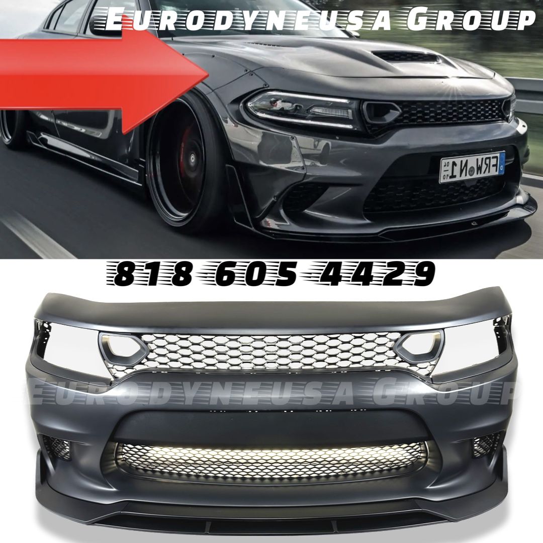 Fits 15-23 Dodge Charger Scat Pack SRT 392 Hellcat Front Bumper Cover - PP W GT Lip