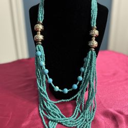 Turquoise Beaded Necklace 
