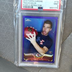 2013 Topps Chrome Travis Kelce RC Purple Refractor PSA9