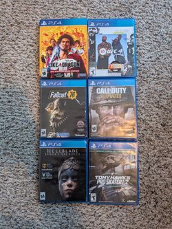Set of 6 Sony PlayStation 4 PS4 Games