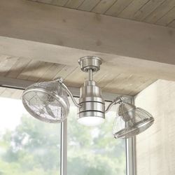 Pendersen 42 in. Integrated LED Indoor/Outdoor Brushed Nickel Ceiling Fan with Light Kit and Remote Control