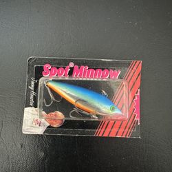 Vintage Blue and Orange Spot Minnow Fishing Lure